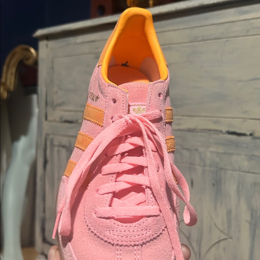 NWOT ADIDAS Handball Spezial Shoes pink and orange suede sneakers 8.5 - Picture 11 of 14